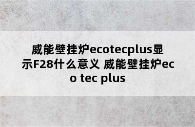 威能壁挂炉ecotecplus显示F28什么意义 威能壁挂炉eco tec plus